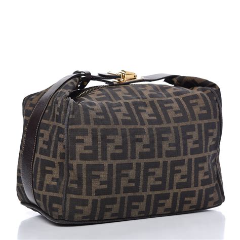 FENDI Zucca Large Cosmetic Bag Tobacco